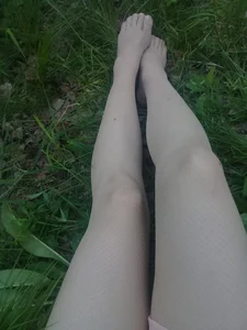 Legs and Feet in Pantyhose - Closeup Selfies in the Forest