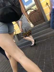 Long Skinny Legs in Sandals Street Creepshot