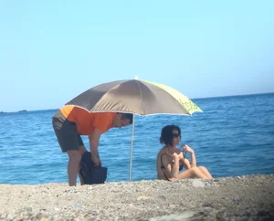 Nude beach and topless girls