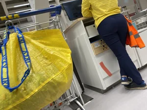 Candid Shop Assistant in Tight Pants at the Store Creepshots