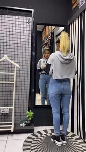 Girl in Tight Blue Jeans With a Sexy Perky Butt Creepshot