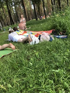 Girls in Swimsuits at a Nature Park Photo Gallery