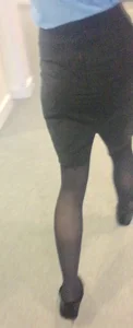 Skinny teens wearing skirts and tight pants