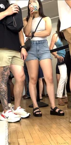Cute asian with great legs in shorts