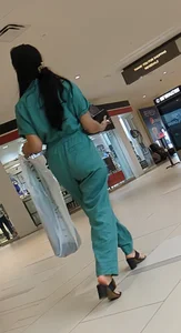 Mall Baddie in Jumpsuit Walking Up The Stairs