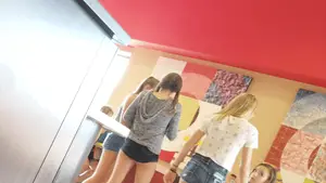 Candid teens in denim shorts 2