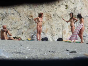 Nude beach and topless girls