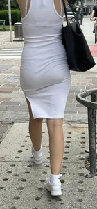 White dress, cute ass, vpl (+gif)