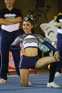 Bunch of athletic Thai cheerleaders at a competition