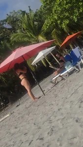 Black bikini on beach
