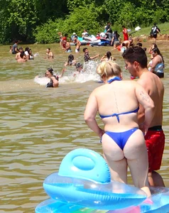 Pale white pawg in tiny bikini