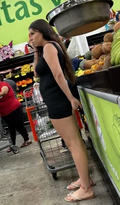 Busty big booty Latina in one piece spandex