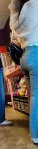 Hotties in tight blue jeans, ass closeup