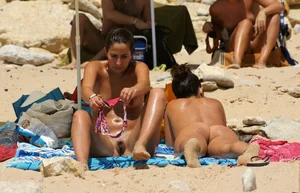 Nude beach and topless girls