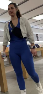 Gorgeous girls in tight blue lululemon leggings