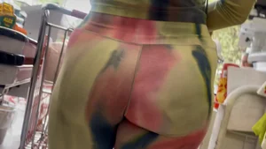 Milf great ass in colorful leggings (OC)