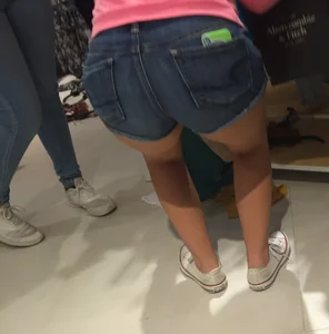 Sexy Little Ass in Denim Mini Shorts at the Mall Creepshots Collection