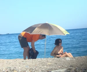 Nude beach and topless girls