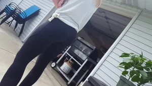 Booty and Tight Pants Outdoors Closeup