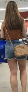 Pretty busty milf in shorts