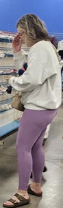 Thick purple leggings MILF