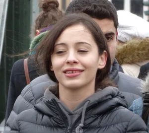 Cute petite girl in tight black jeans