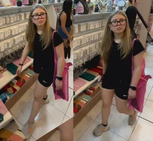 Stacked blonde in black shorts (OC)