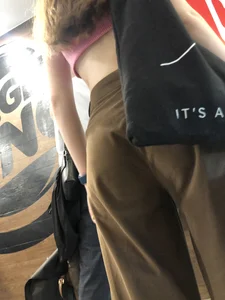 Extremely cute teen in a fast food restaurant