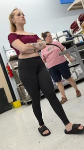 Tight girl in black Reebook legging. OC