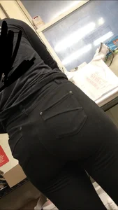 Hot coworker with a nice ass in tight black jeans