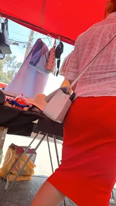 [OC]tight orange skirt transparent the line of her thong