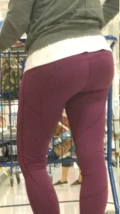 Candid Booty in Red Yoga Pants