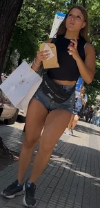 Incredible ass of pretty girl jean shorts