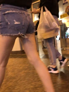 Girls in Shorts with Hot Skinny Legs Street Creepshots