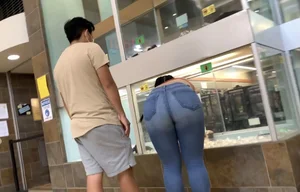 Asian babe bending over  Not OC
