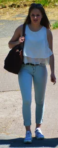 Tight blue jeans creepshots compilation