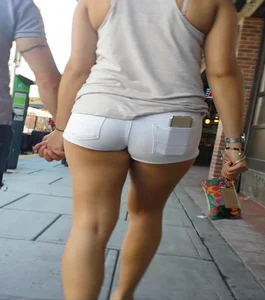 Perfect Booty in Very Tight WHITE SHORTS (OC)