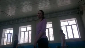 Cute Teen at a College Gymnasium Photo