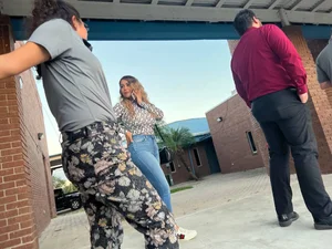 Hot MILF ass in jeans online to vote, think she noticed