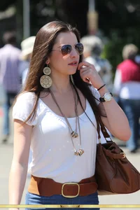 Beautiful brunette girl out in tight jeans