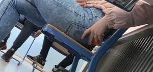 Tight blue jeans creepshots compilation