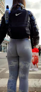 Bomb in leggings  ass scratching