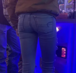 Skinny teens in the arcade