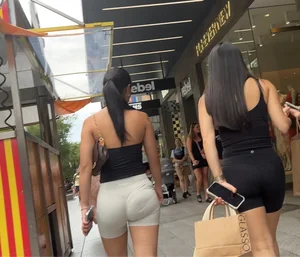 OC Phat Ass Asian Girl in Green Spandex Shorts - Slight VTL