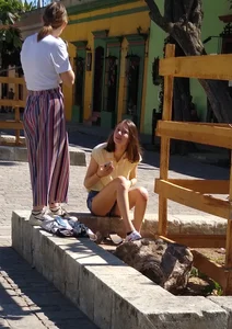 Cute little girl with thin legs