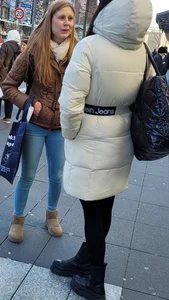 Street creepshots of girls in tight jeans and pants on a cold day