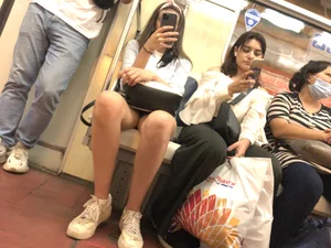 Subway Candid Girl With a Hot Booty in Mini-Shorts And Long Legs Creepshots Gallery