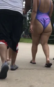 Cheeks Out At Water Park