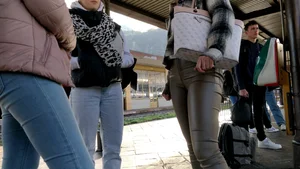 College girl in brown leather pants SexyCandidGirls.top