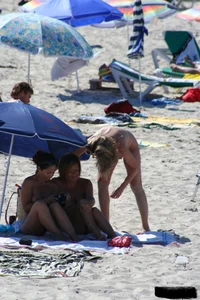 Bunch of sexy ladies on a nude beach